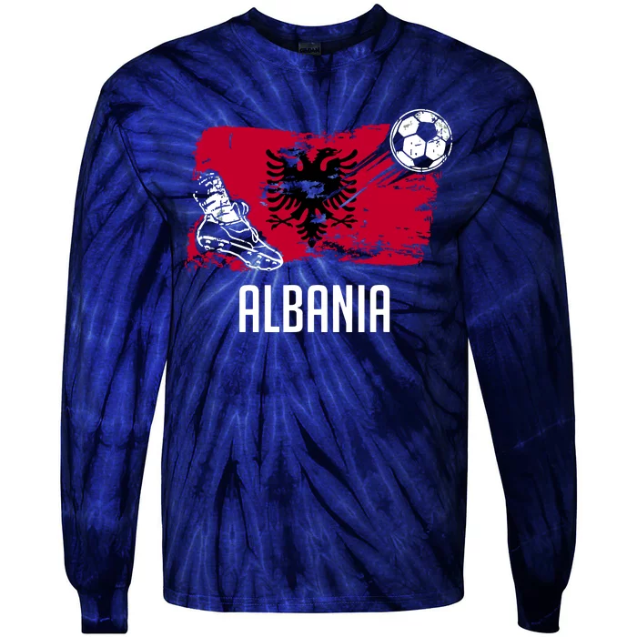 Albania Flag Jersey Albanian Soccer Team Albanian Tie-Dye Long Sleeve Shirt