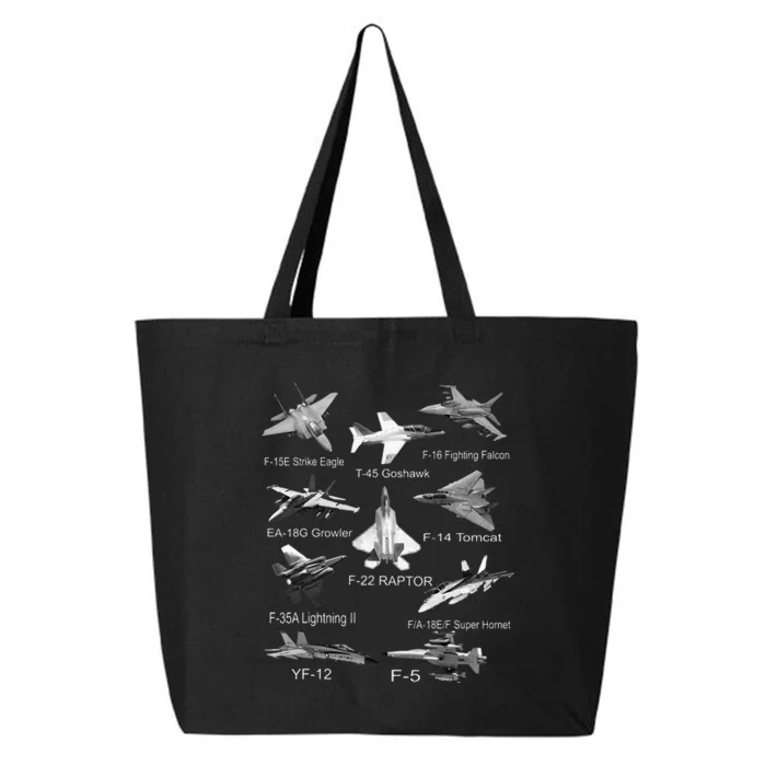 American Fighters Jets F22 Raptor F14 Tomcat Plane Spotting 25L Jumbo Tote