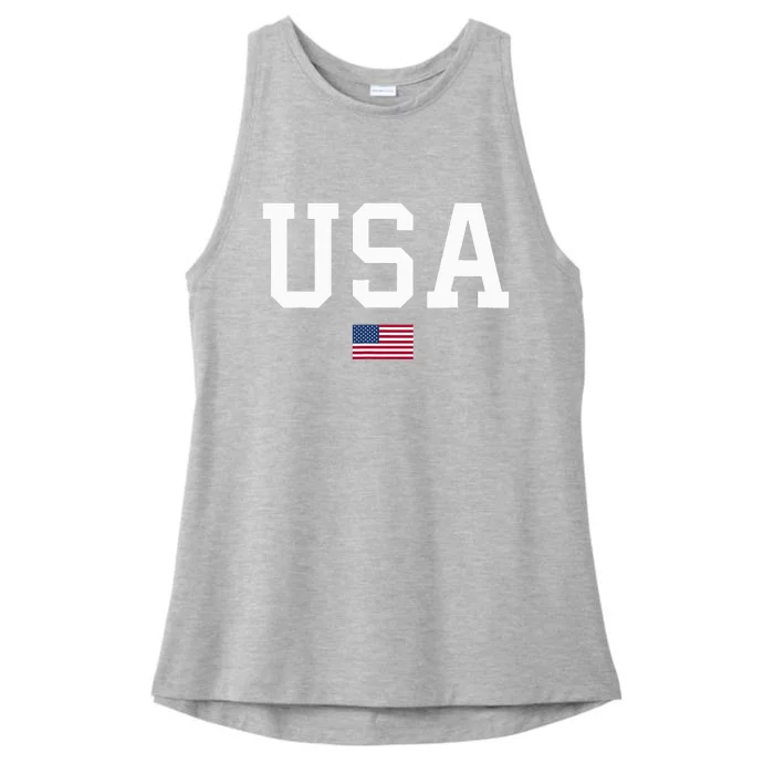 American Flag July 4th Celebration Show Your Patriotism! Ladies Tri-Blend Wicking Tank