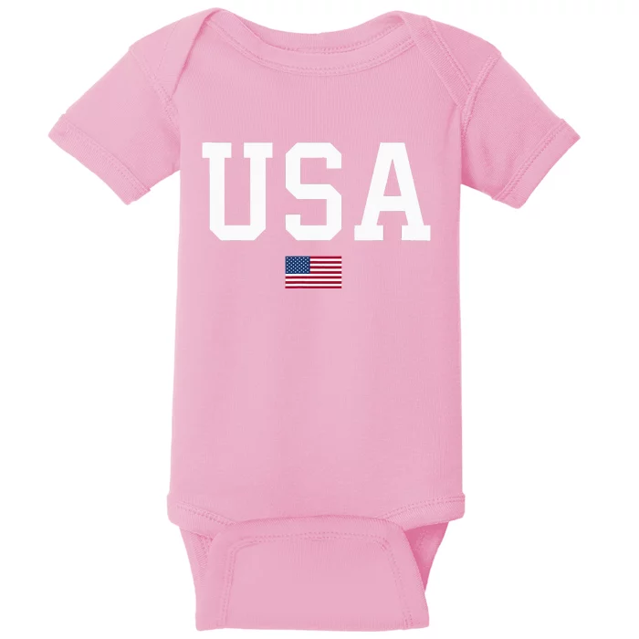 American Flag July 4th Celebration Show Your Patriotism! Baby Bodysuit