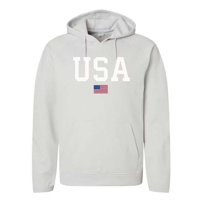 American Flag July 4th Celebration Show Your Patriotism! Performance Fleece Hoodie