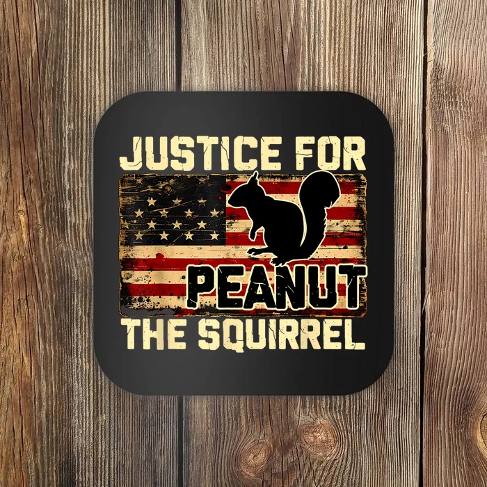 American Flag Justice For Peanut The Squirrel Peanut Gift Coaster