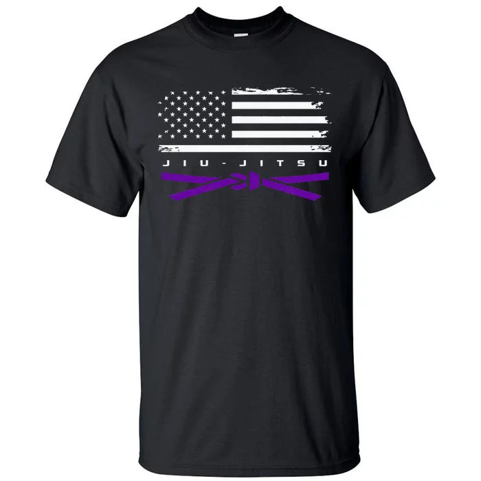 American Flag Jiu Jitsu Apparel Purple Belt Jiu Jitsu Tall T-Shirt