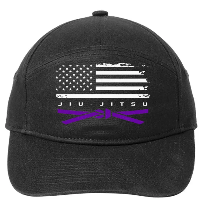 American Flag Jiu Jitsu Apparel Purple Belt Jiu Jitsu 7-Panel Snapback Hat