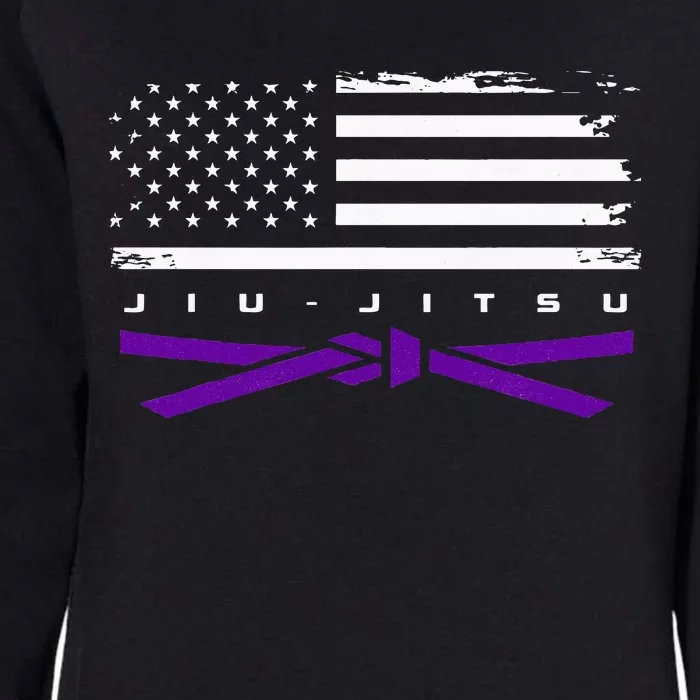 American Flag Jiu Jitsu Apparel Purple Belt Jiu Jitsu Womens California Wash Sweatshirt