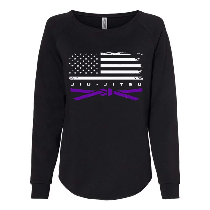 American Flag Jiu Jitsu Apparel Purple Belt Jiu Jitsu Womens California Wash Sweatshirt