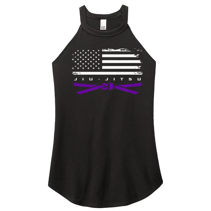 American Flag Jiu Jitsu Apparel Purple Belt Jiu Jitsu Women’s Perfect Tri Rocker Tank