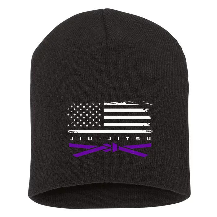 American Flag Jiu Jitsu Apparel Purple Belt Jiu Jitsu Short Acrylic Beanie