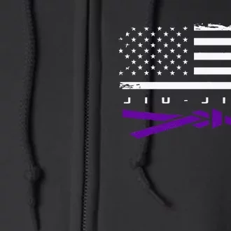 American Flag Jiu Jitsu Apparel Purple Belt Jiu Jitsu Full Zip Hoodie