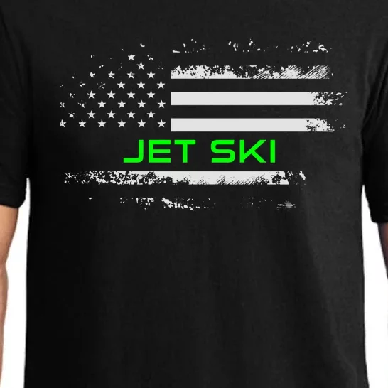 American Flag Jet Ski Usa Flag Jet Skiing Gift Pajama Set