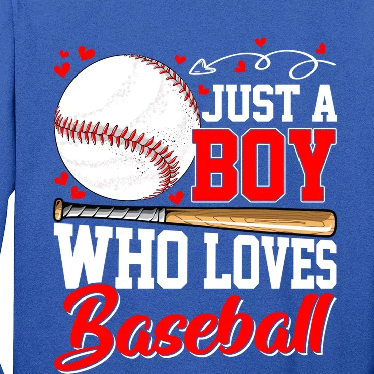 American Flag Just A Who Loves Baseball Gift Long Sleeve Shirt