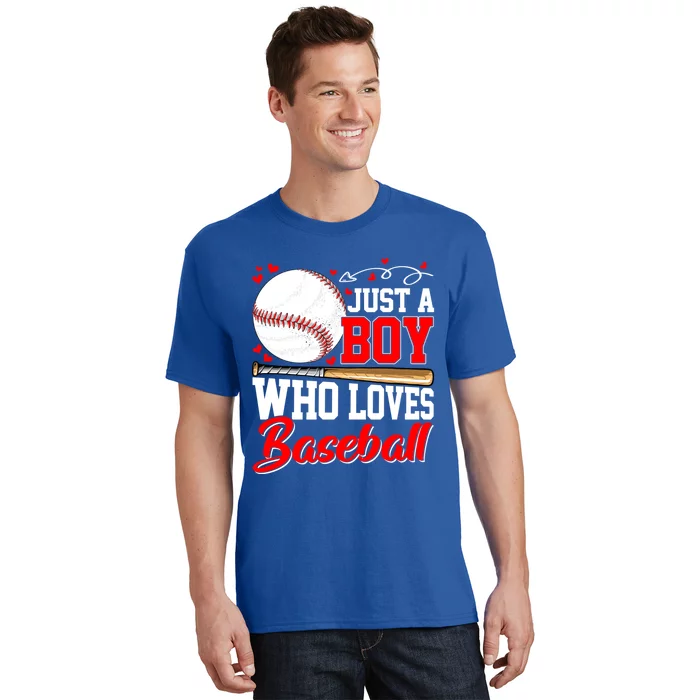 American Flag Just A Who Loves Baseball Gift T-Shirt