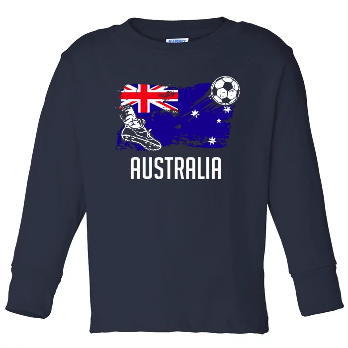 Australia Flag Jersey Australian Soccer Team Australian Toddler Long Sleeve Shirt