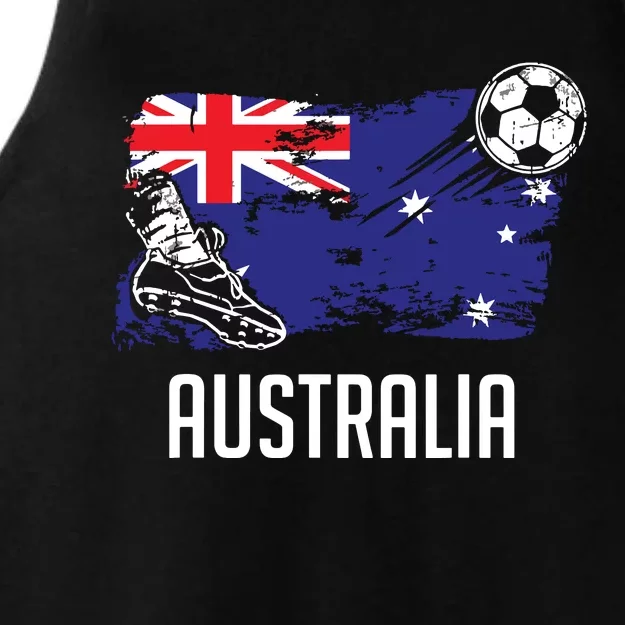 Australia Flag Jersey Australian Soccer Team Australian Ladies Tri-Blend Wicking Tank