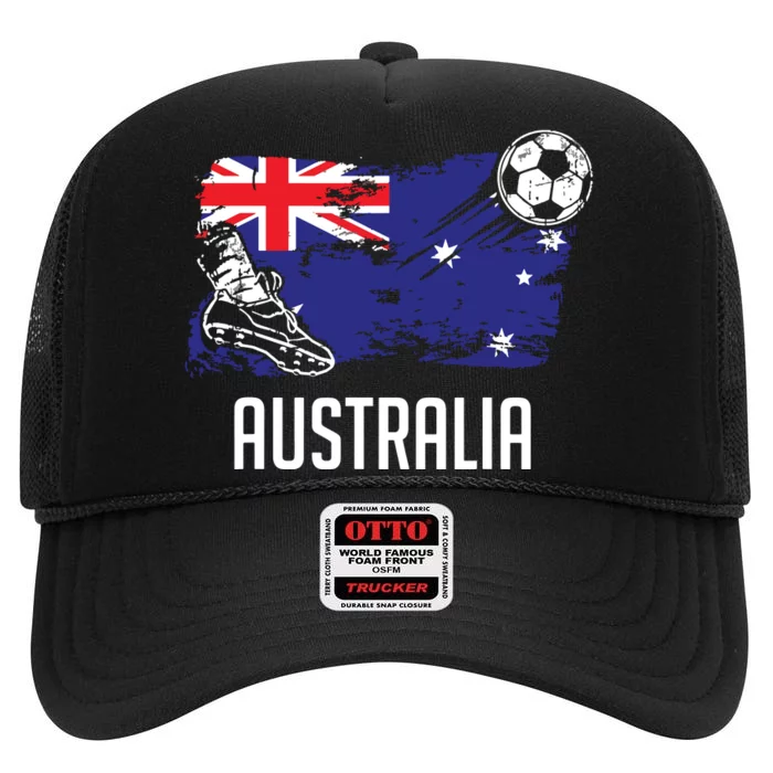 Australia Flag Jersey Australian Soccer Team Australian High Crown Mesh Trucker Hat