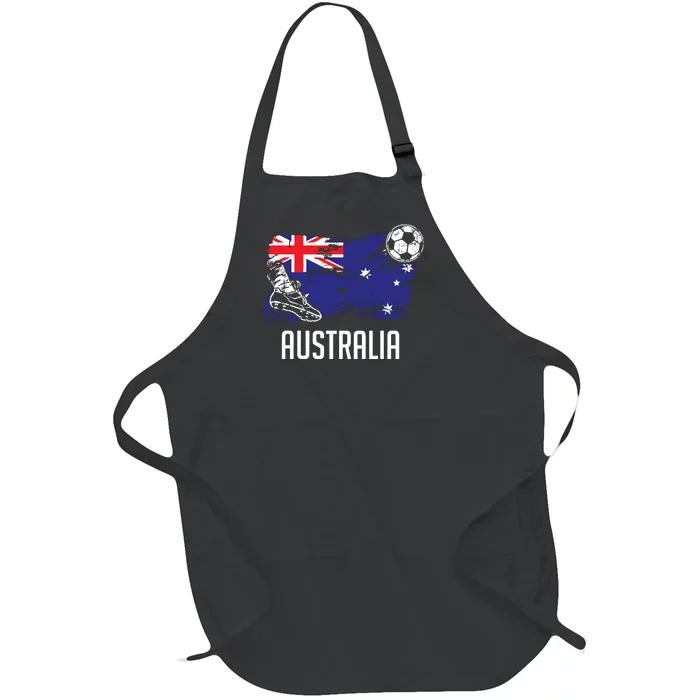 Australia Flag Jersey Australian Soccer Team Australian Full-Length Apron With Pocket