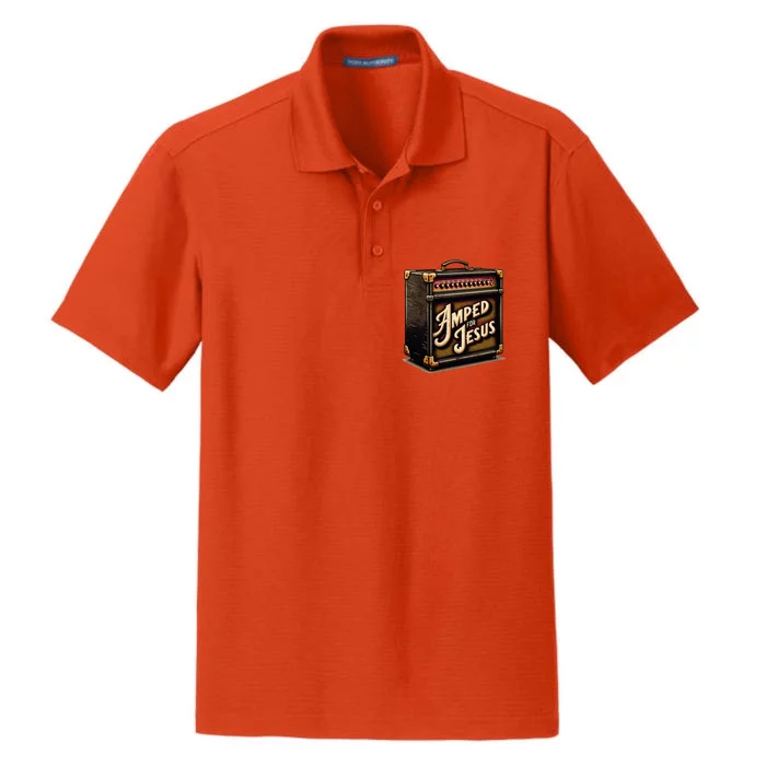 Amped for Jesus Christian Worship Music Praise and Faith Dry Zone Grid Performance Polo