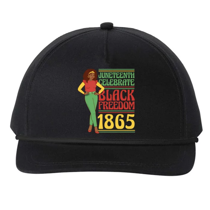 African Female Juneteenth Celebrate Black Freedom 1865 Snapback Five-Panel Rope Hat