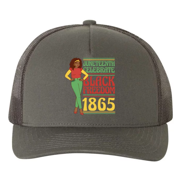 African Female Juneteenth Celebrate Black Freedom 1865 Yupoong Adult 5-Panel Trucker Hat