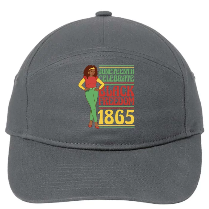 African Female Juneteenth Celebrate Black Freedom 1865 7-Panel Snapback Hat