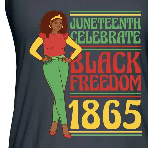 African Female Juneteenth Celebrate Black Freedom 1865 Ladies Essential Flowy Tank