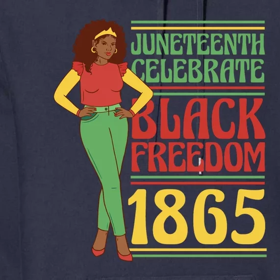 African Female Juneteenth Celebrate Black Freedom 1865 Premium Hoodie