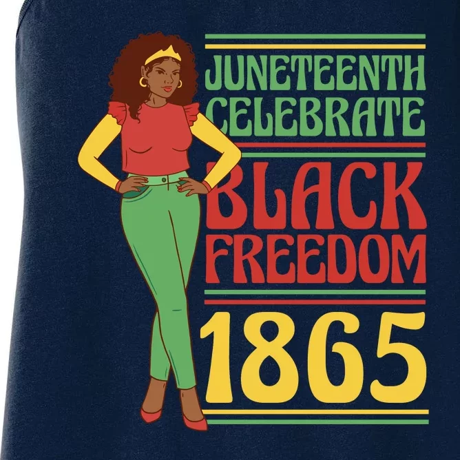 African Female Juneteenth Celebrate Black Freedom 1865 Women's Racerback Tank