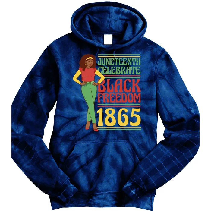 African Female Juneteenth Celebrate Black Freedom 1865 Tie Dye Hoodie