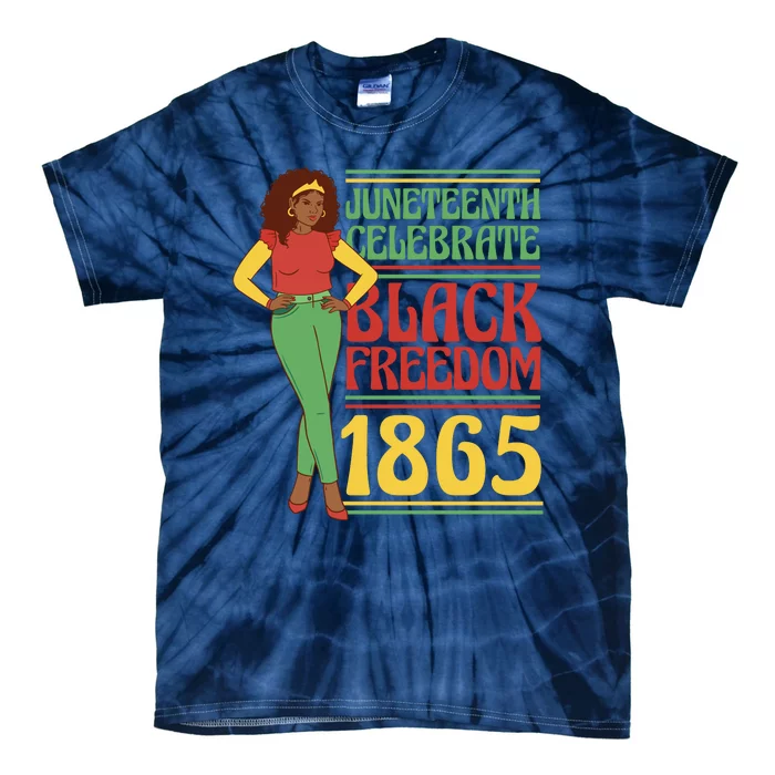 African Female Juneteenth Celebrate Black Freedom 1865 Tie-Dye T-Shirt