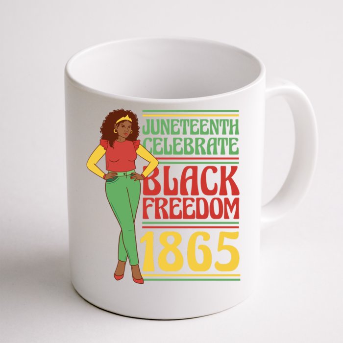 African Female Juneteenth Celebrate Black Freedom 1865 Front & Back Coffee Mug