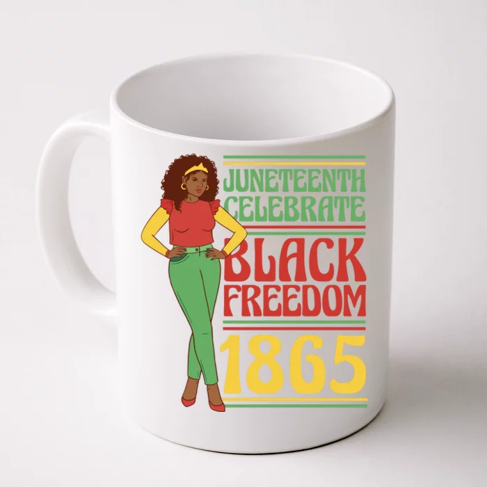 African Female Juneteenth Celebrate Black Freedom 1865 Front & Back Coffee Mug