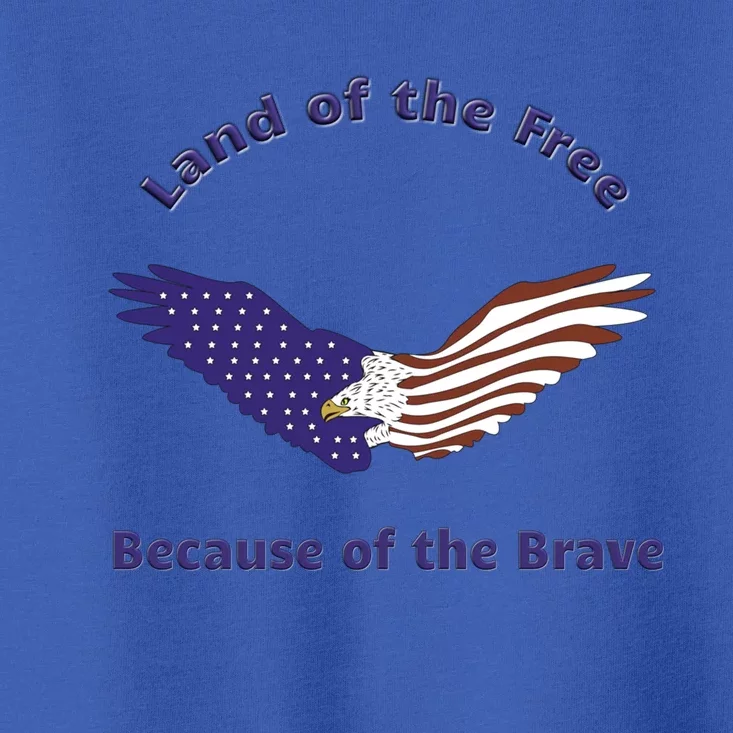 American Flag July 4th Eagle Land Of The Free Because Brave Gift Toddler T-Shirt