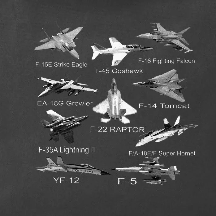 American Fighters Jets F22 Raptor F14 Tomcat Plane Zip Tote Bag