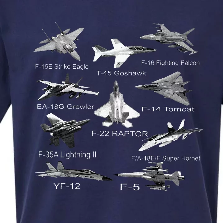 American Fighters Jets F22 Raptor F14 Tomcat Plane Sueded Cloud Jersey T-Shirt