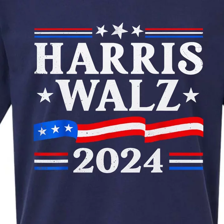 American Flag Kamala Harris Tim Waltz 2024 Gift Sueded Cloud Jersey T-Shirt