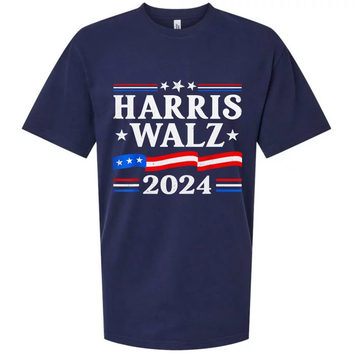 American Flag Kamala Harris Tim Waltz 2024 Gift Sueded Cloud Jersey T-Shirt