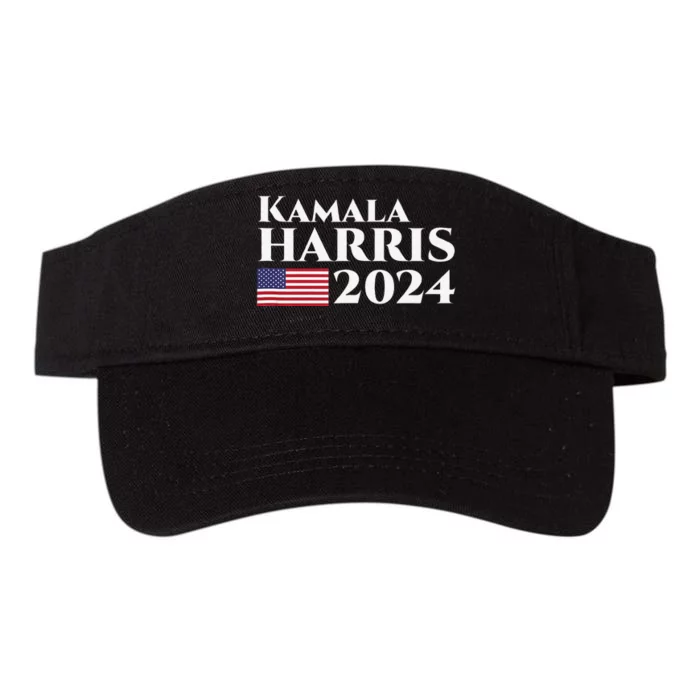 American Flag Kamala Harris 2024 Valucap Bio-Washed Visor