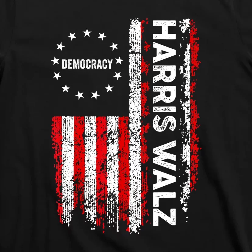 American Flag Kamala Harris Walz 2024 Harris Waltz Vp President 47th Gift T-Shirt