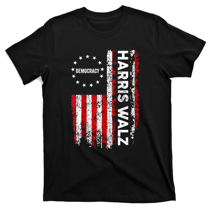 American Flag Kamala Harris Walz 2024 Harris Waltz Vp President 47th Gift T-Shirt