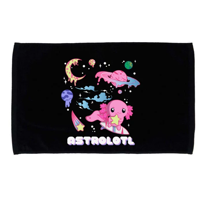 Astrolotl, Funny Kawaii Pastel Goth Aesthetic Axolotl Microfiber Hand Towel