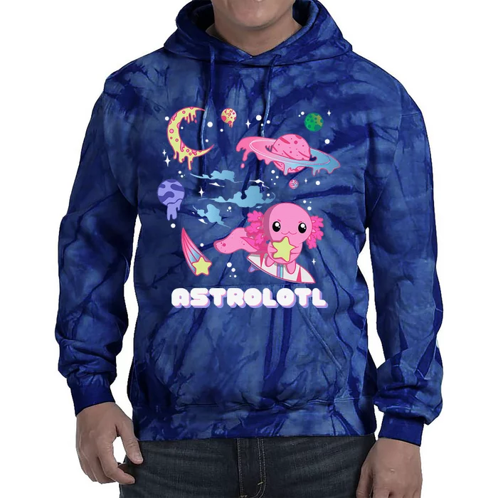 Astrolotl, Funny Kawaii Pastel Goth Aesthetic Axolotl Tie Dye Hoodie