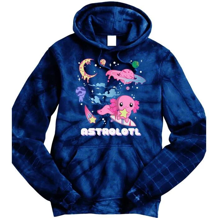 Astrolotl, Funny Kawaii Pastel Goth Aesthetic Axolotl Tie Dye Hoodie