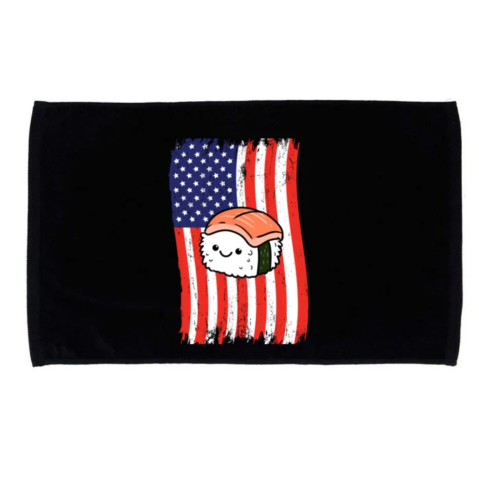 American Flag Kawaii Nigiri Sushi Lover Gift Microfiber Hand Towel