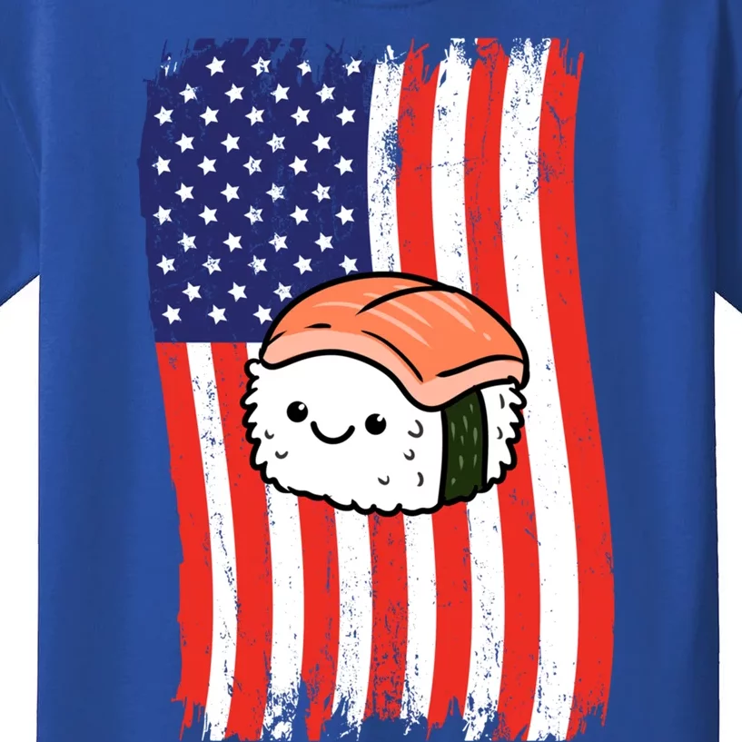 American Flag Kawaii Nigiri Sushi Lover Gift Kids T-Shirt