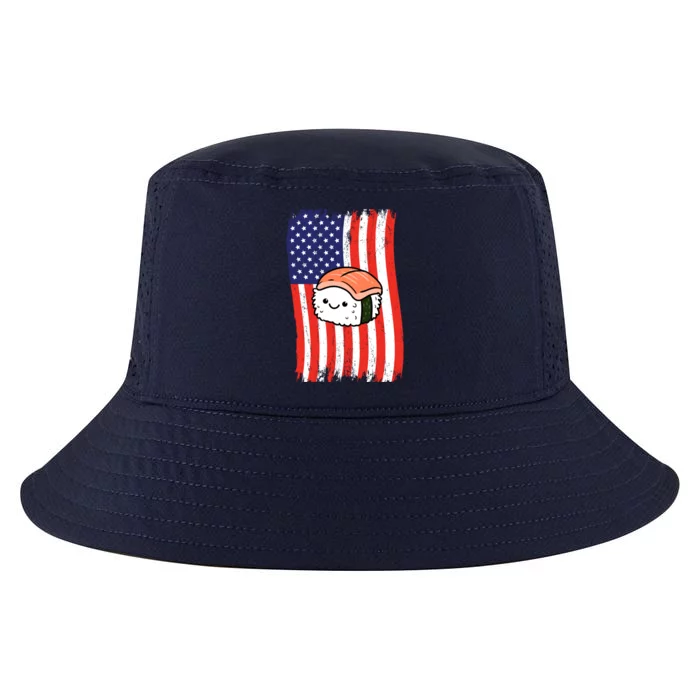 American Flag Kawaii Nigiri Sushi Lover Gift Cool Comfort Performance Bucket Hat