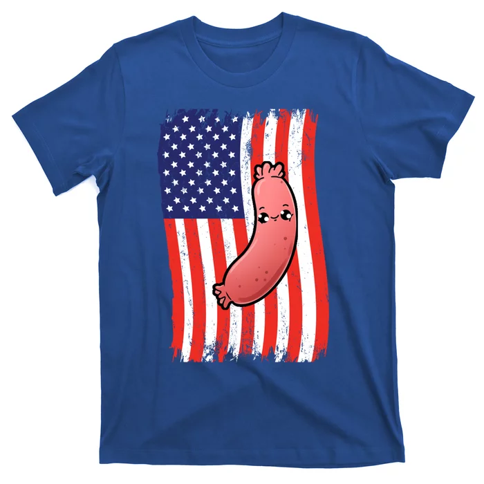 American Flag Kawaii Sausage Gift T-Shirt