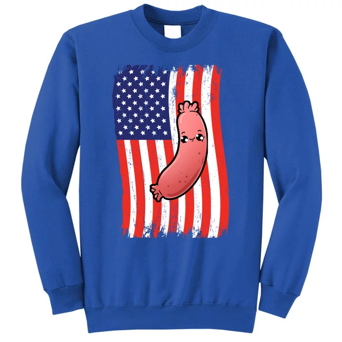 American Flag Kawaii Sausage Gift Tall Sweatshirt