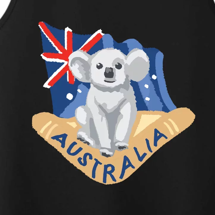 Australia Flag Koala Boomerang Performance Tank