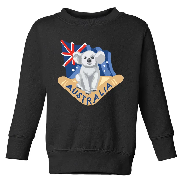 Australia Flag Koala Boomerang Toddler Sweatshirt