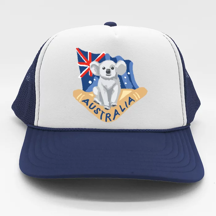 Australia Flag Koala Boomerang Trucker Hat